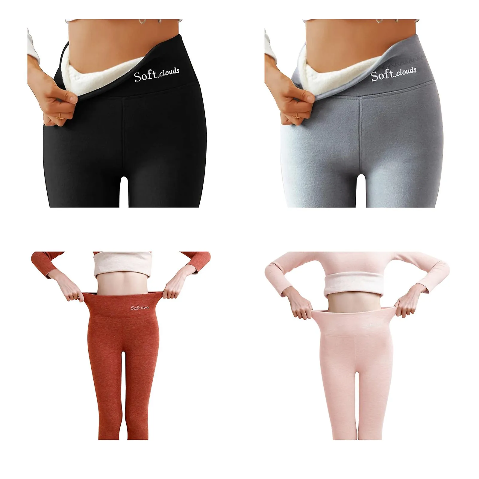 10% OFF Casual Warm Winter Solid Pants, Soft Clouds Fleece Leggings for Women Winter