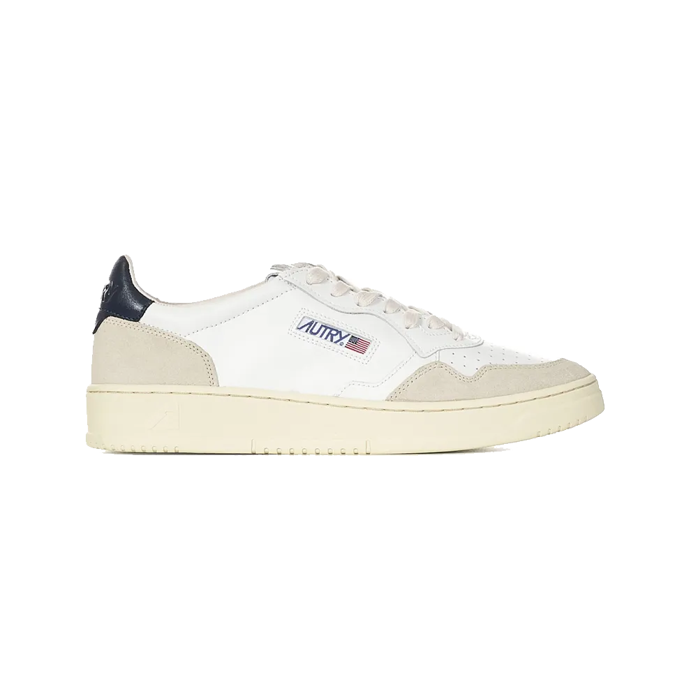 Autry Medalist Low Sneakers in Suede and Leather White/Blue Men AULM-LS28