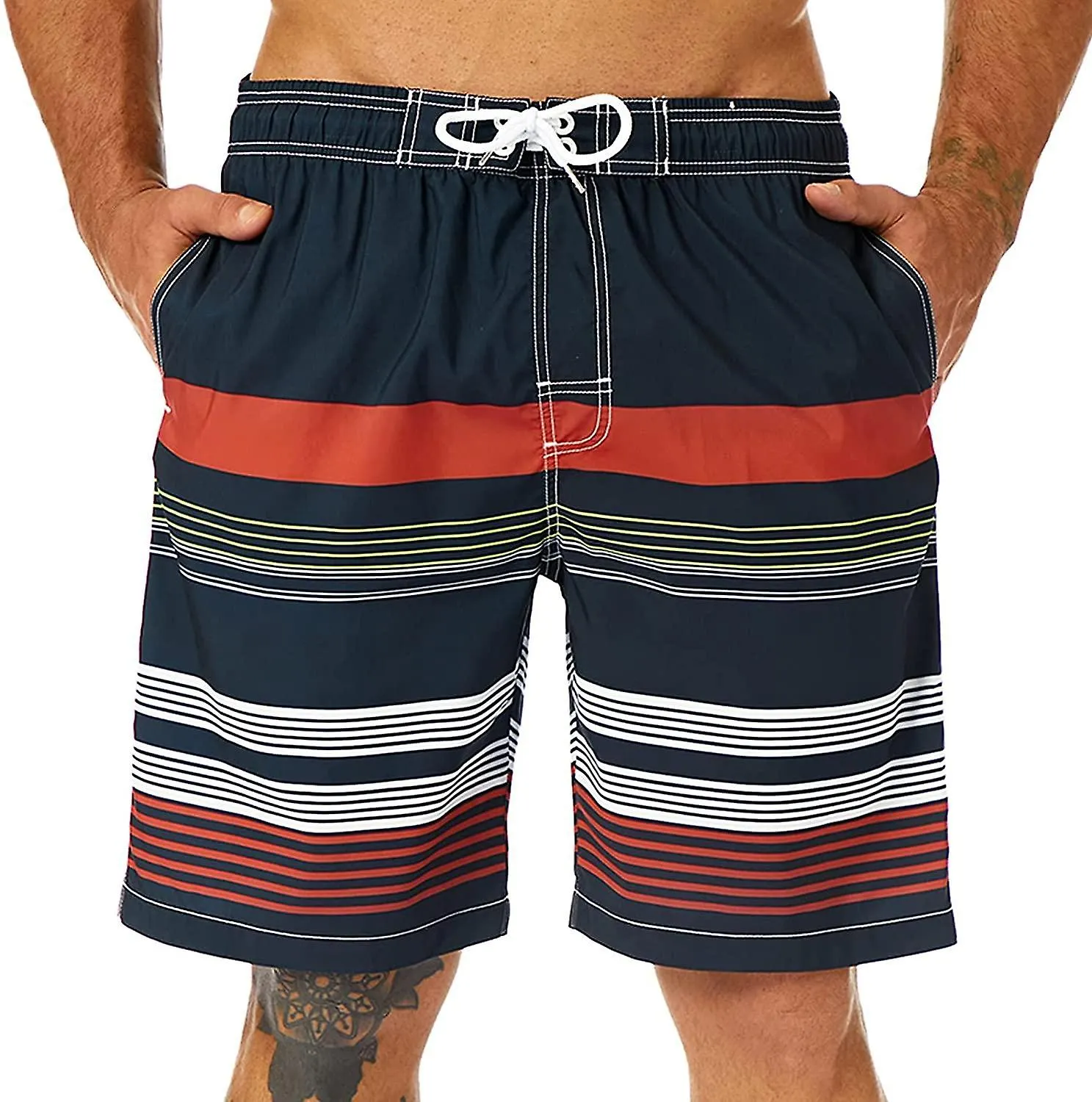  Bañadores para hombres largos, secado rápido pantalones cortos para hombres, 9 pulgadas Inseam trajes de baño para hombres, XL 