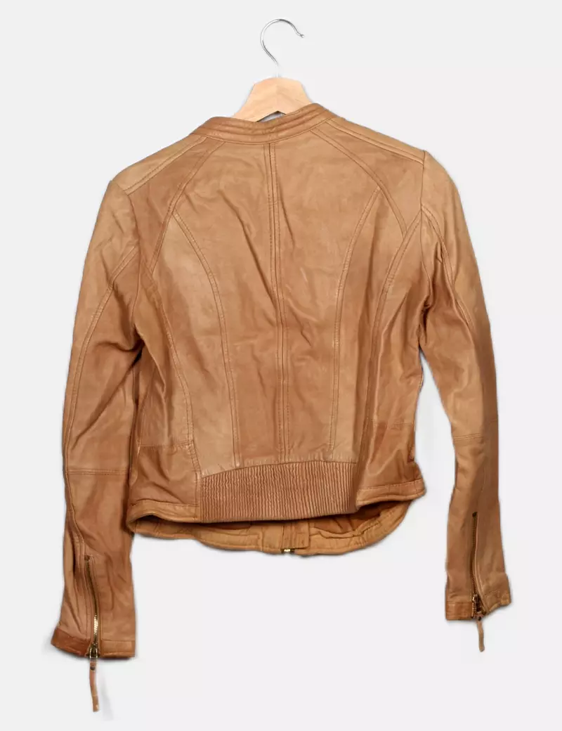 Bershka Chaqueta biker Piel