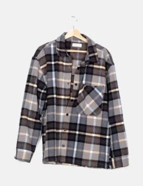 Bershka Sobrecamisa de cuadros multicolor