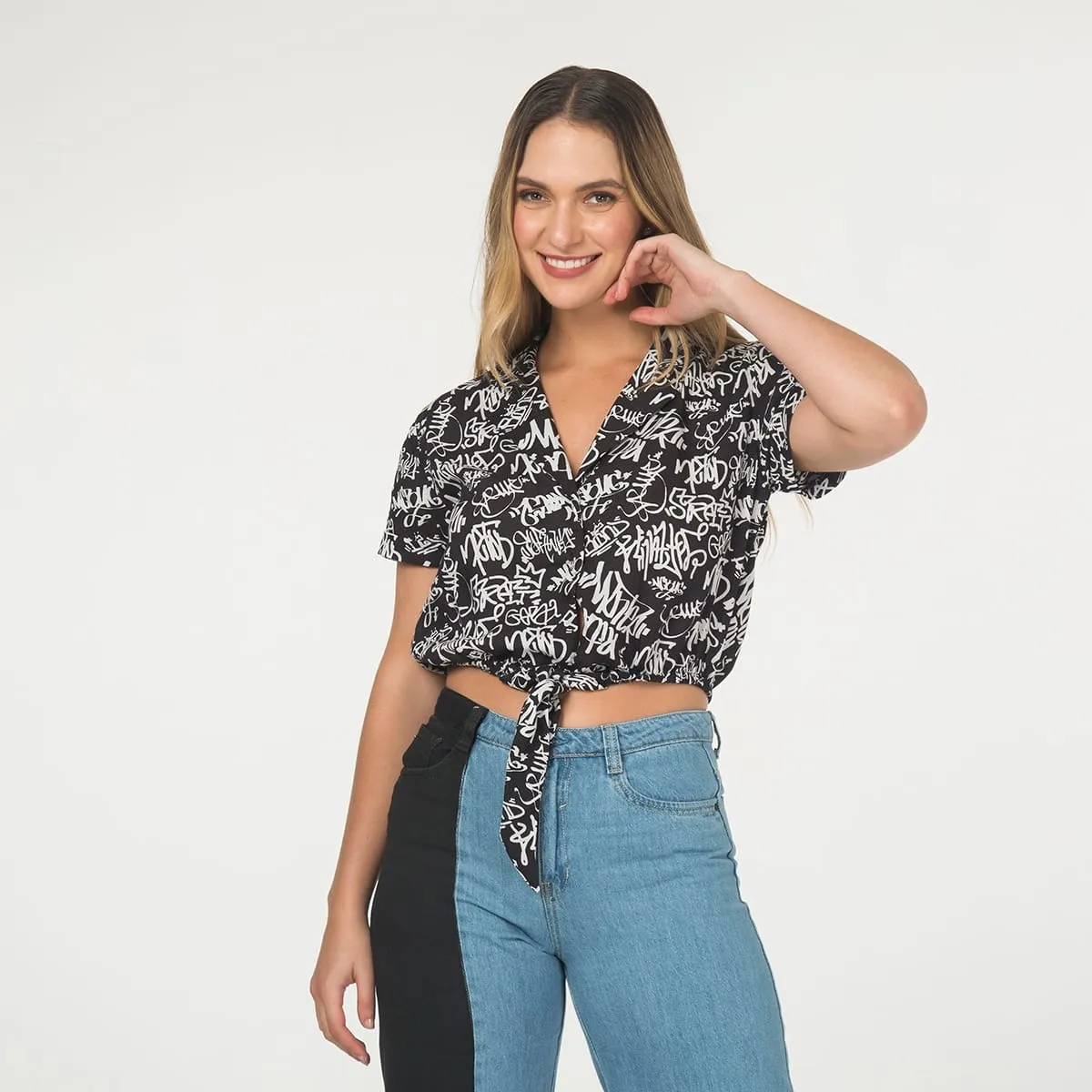 Blusa Cuello Solapa Benite