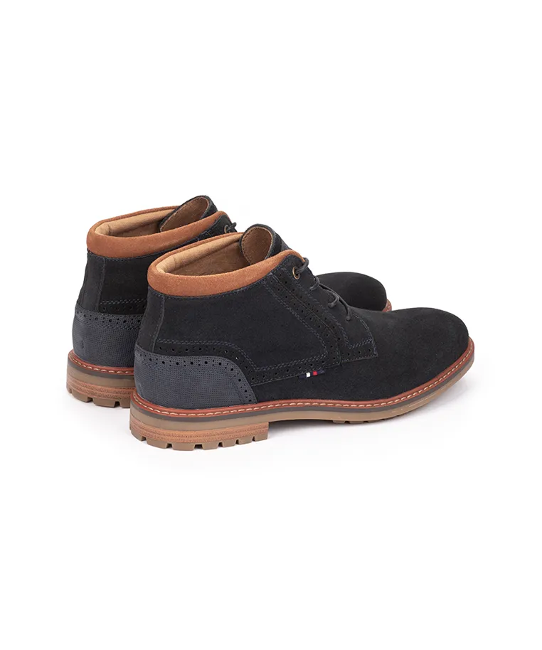 Botines en piel Marino Hombre