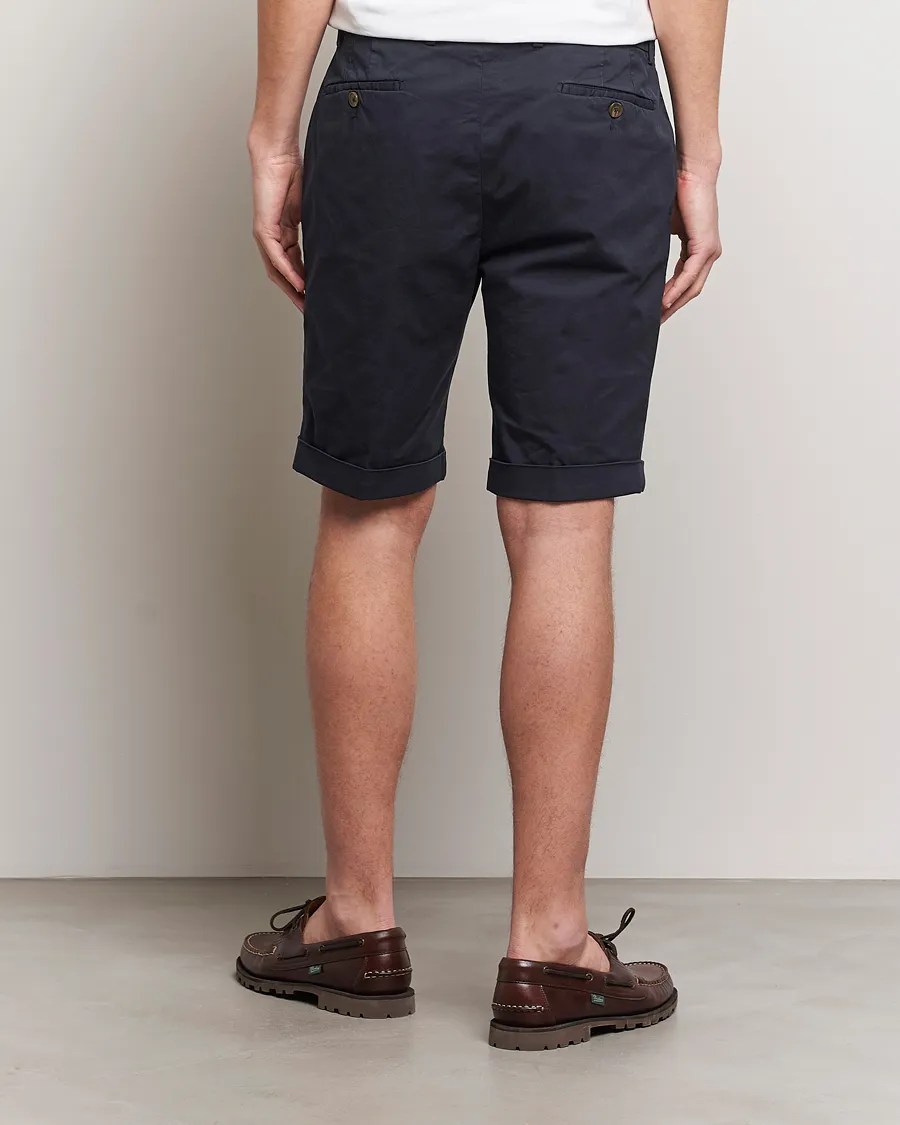 Briglia 1949 Pleated Cotton Shorts Navy
