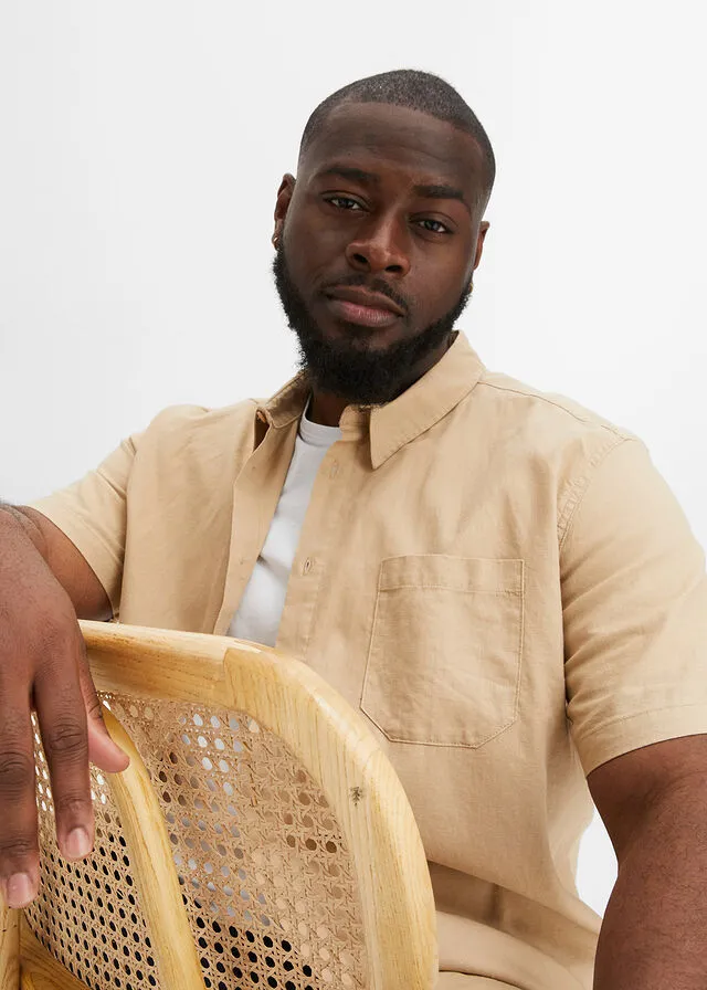 Camisa de manga corta Beige pardo
