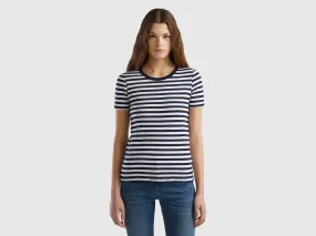 Camiseta de cuello redondo a rayas