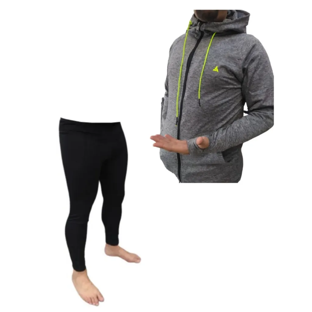 Combo H! Campera Deportiva Gris + Calza Térmica