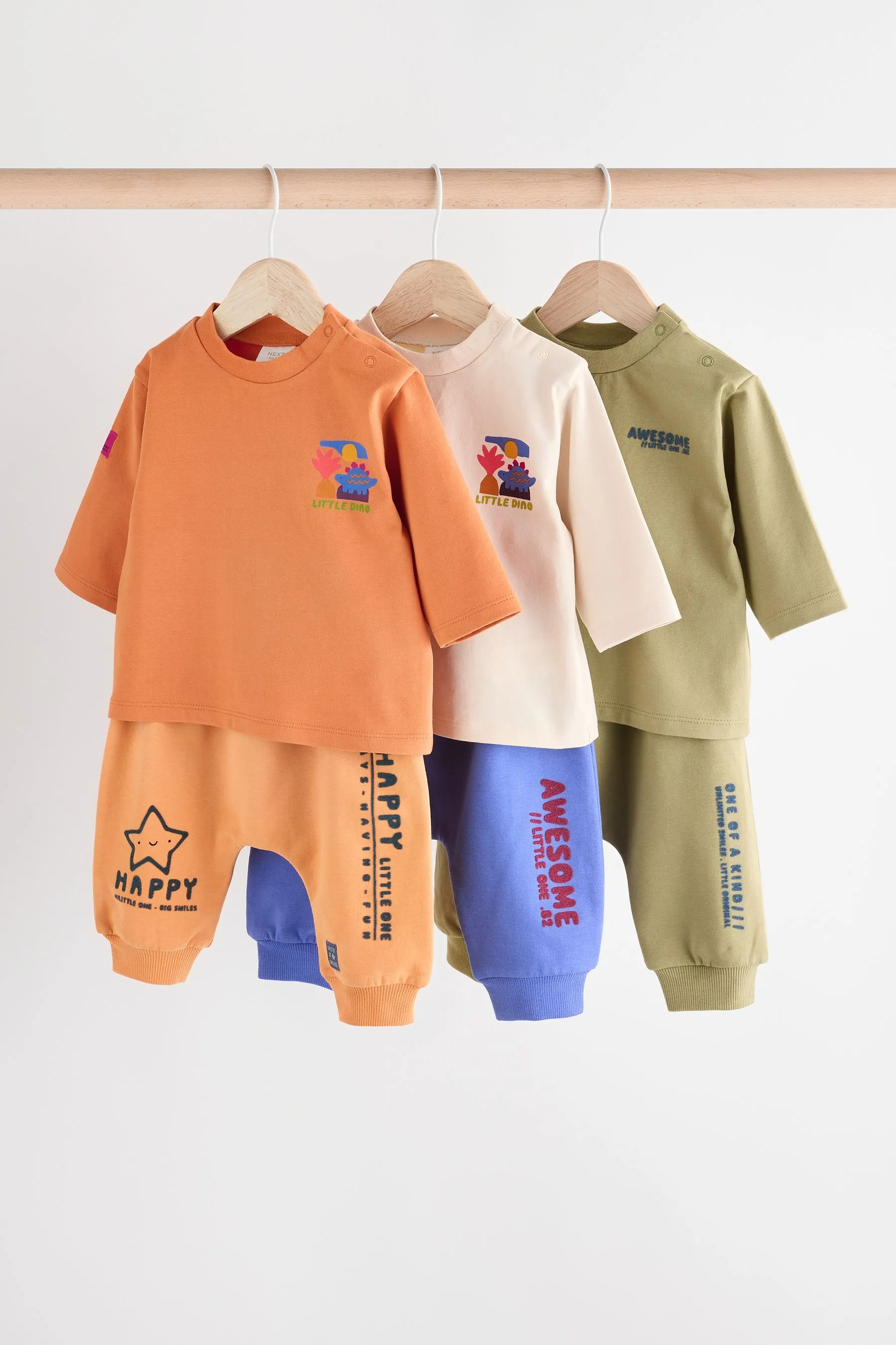 Dinosaurio brillante - Baby T-Shirts and Joggers 6 Pack