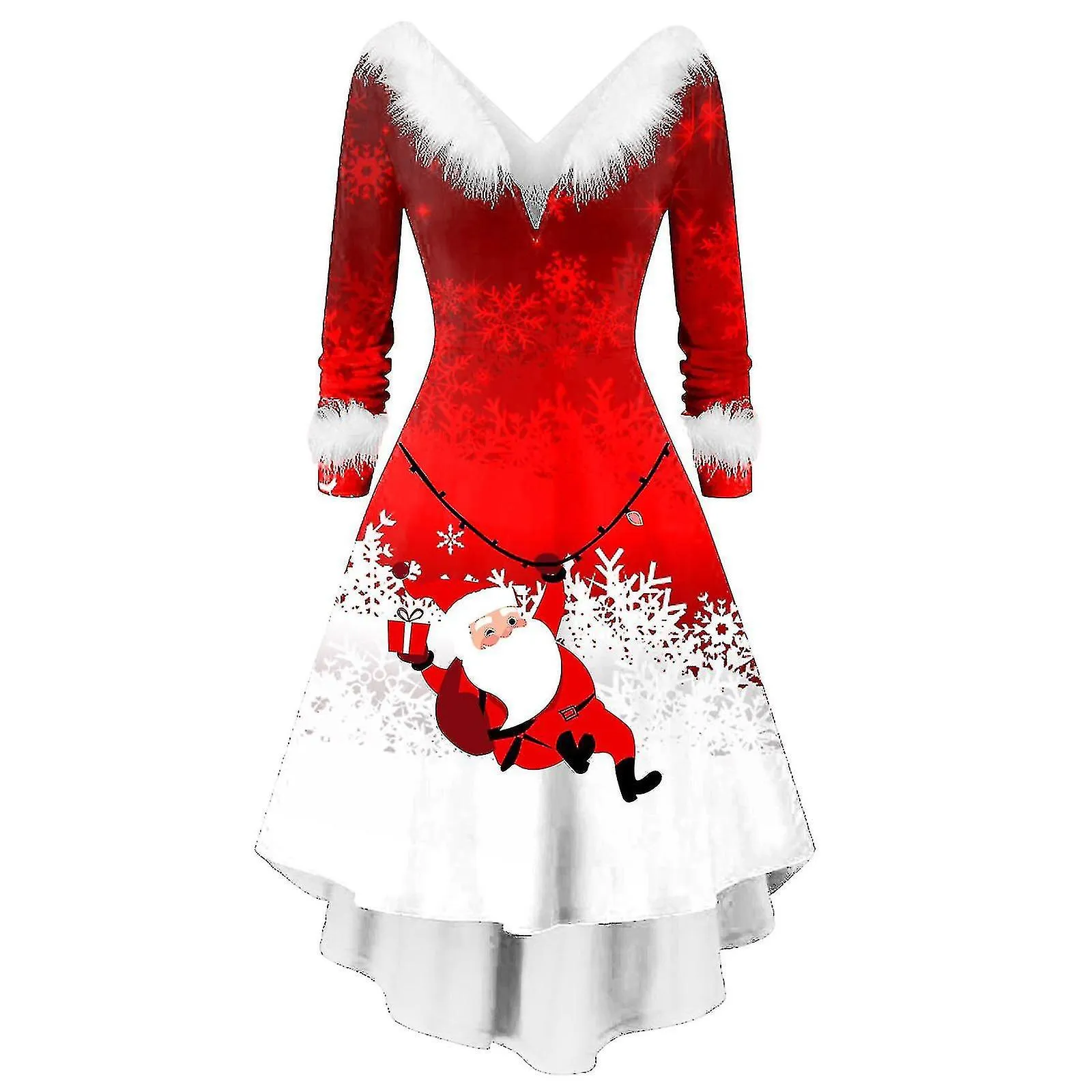 Feather Christmas Party Dress For Women Elegant Autumn Winter Dress Long Sleeve V Collar Dress Women Casual Midi Length Vestido