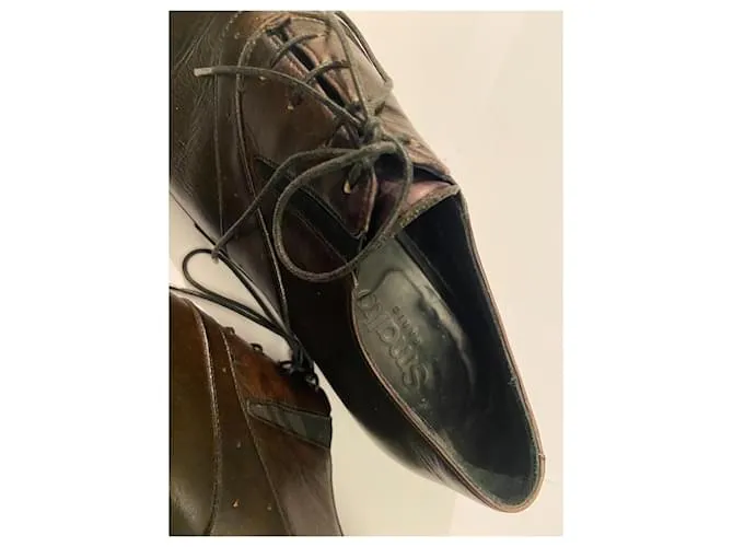 Francesco Smalto, Muy raro zapato brogue de coleccionista en cuero marrón avellana. 