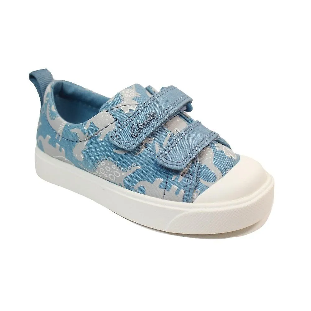 Kids Clarks City Bright Toddler | Blue Multi | Childrens Rip Tape Casual Shoes