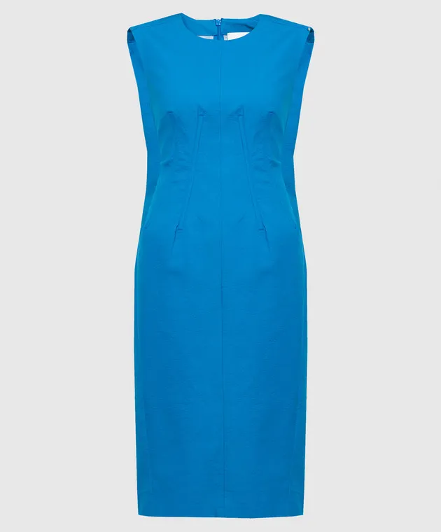 Max Mara Sportmax Plana blue jacquard dress