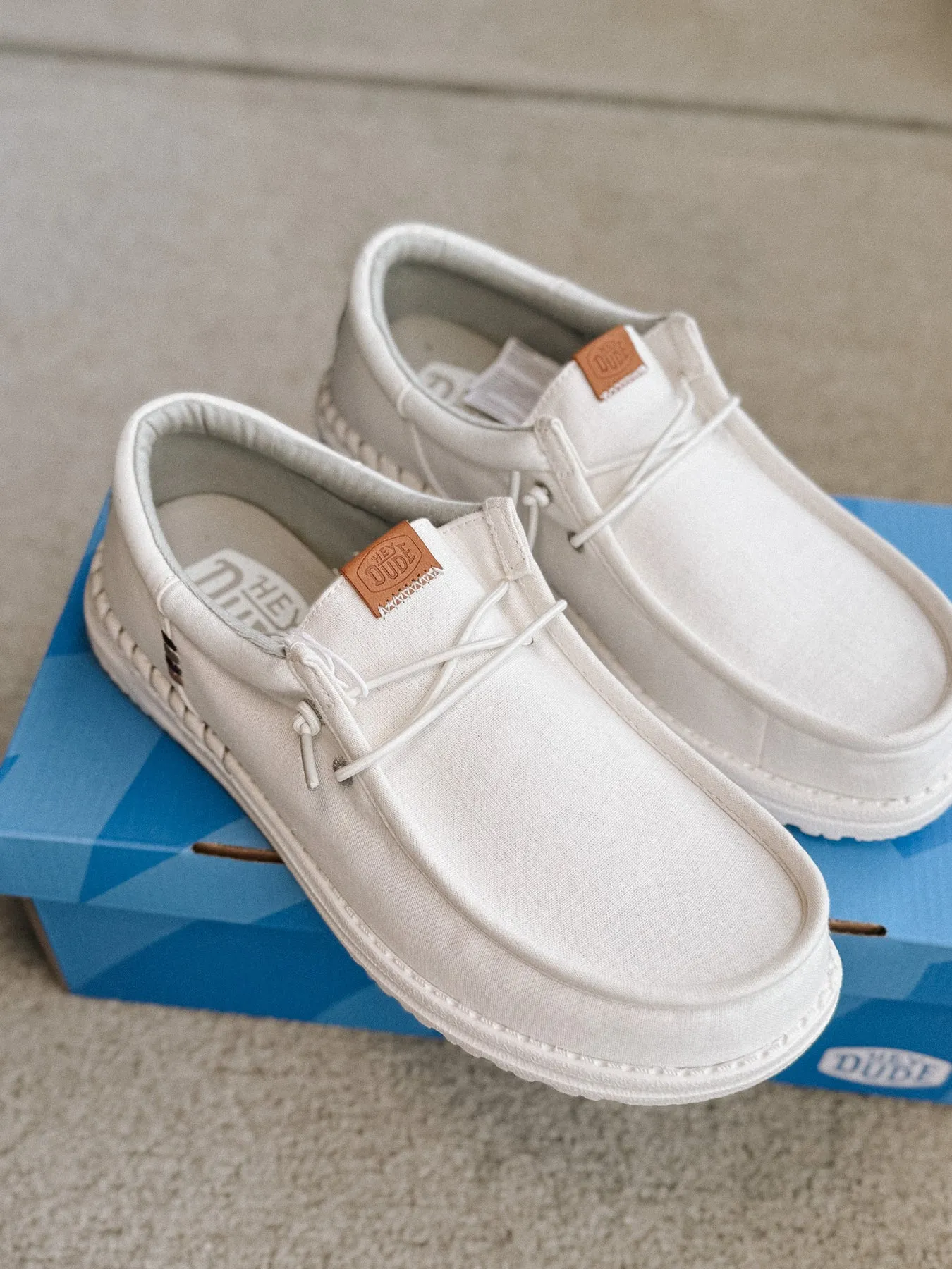 Men's Hey Dude Wally Funk Nylon Craft Stone White-