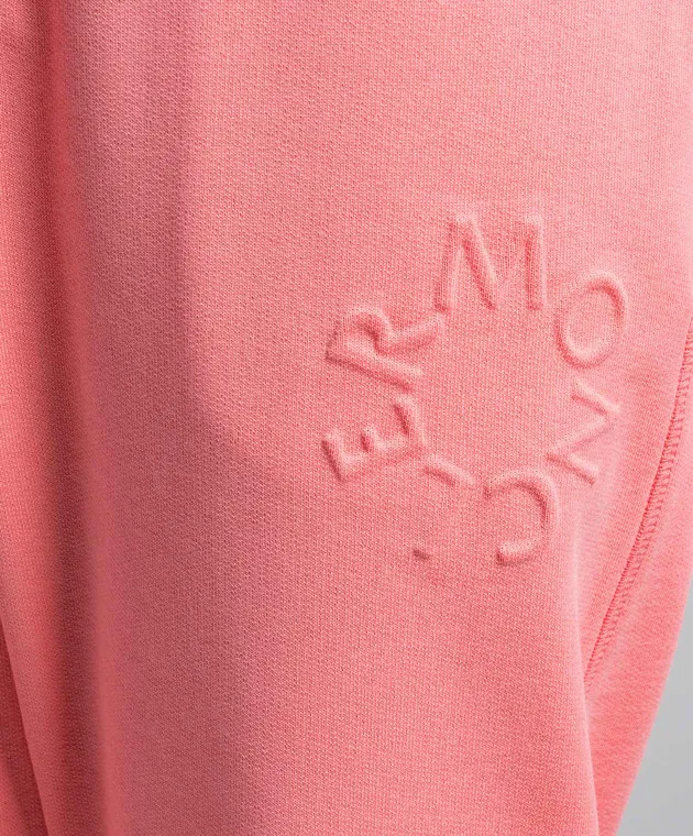 Moncler Pink joggers with textured logo