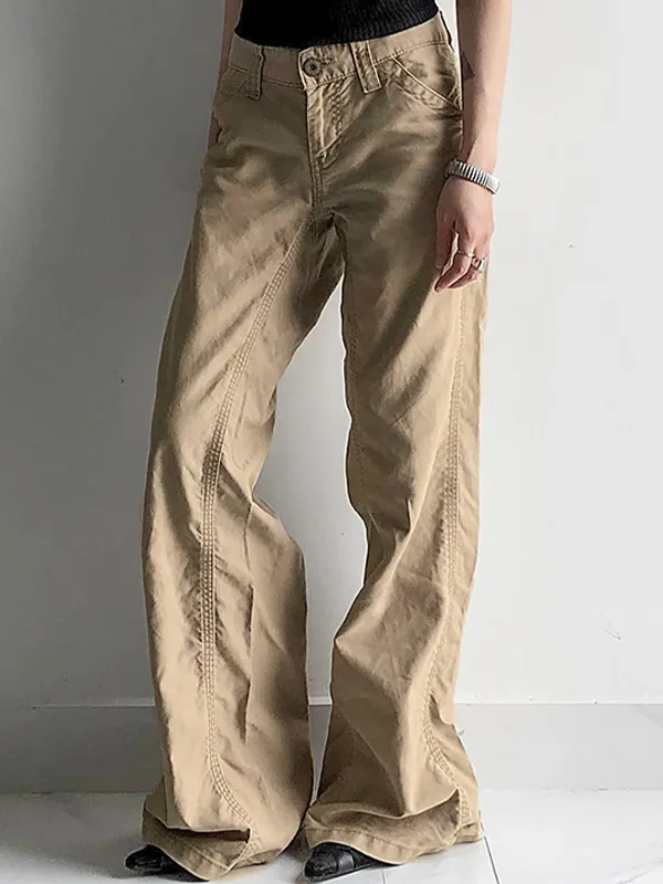 Pantalones rectos plisados Street