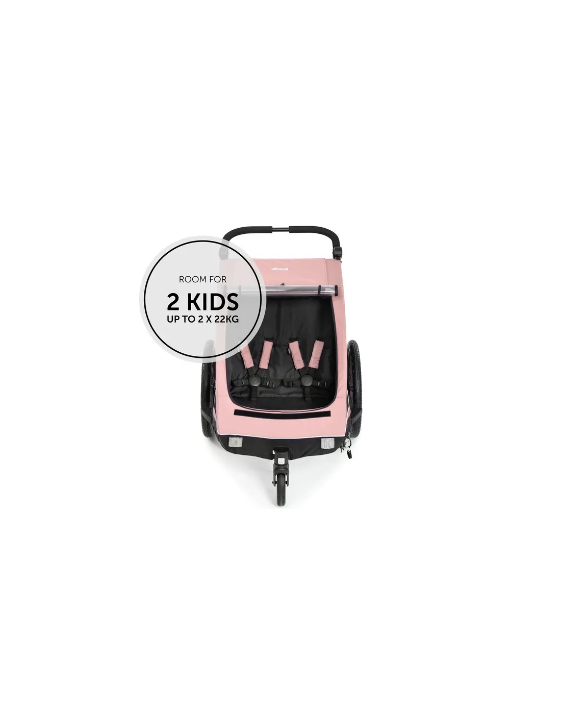 Silla de paseo y remolque de bicicleta Dryk DUO rosa de Hauck