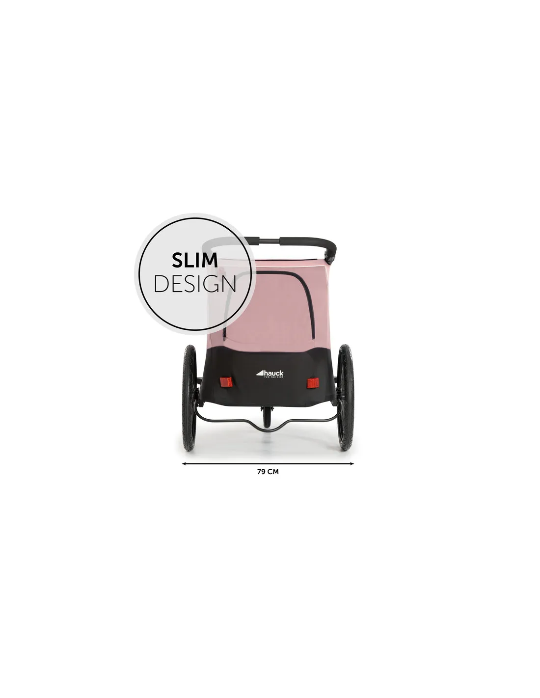 Silla de paseo y remolque de bicicleta Dryk DUO rosa de Hauck