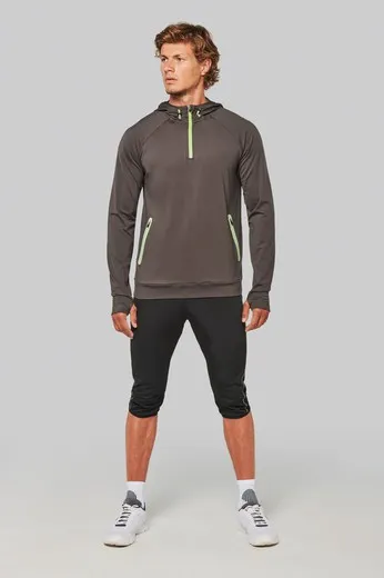 Sudadera deportiva capucha 1/4 cremallera