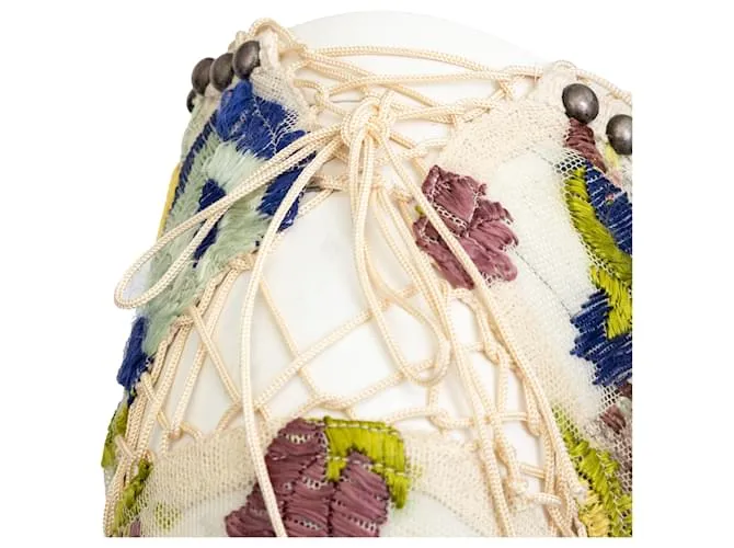Vestido estampado de malla bordada de Jean Paul Gaultier Multicolor 