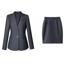 Women's Suit Office Ladies Professional Solid Color Suit Business Casual Skirt Two-piece Suit